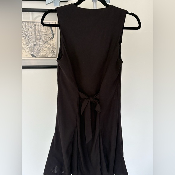 NWT - Anthropologie Monteau Black Linen Blend Button-Front Dress – Size Small - Picture 3 of 7